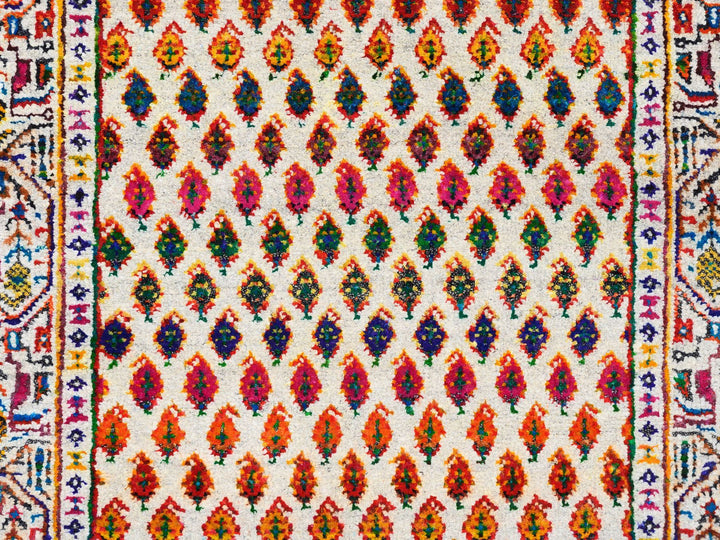 2'4" x 10'2" New Hand Knotted Beige Wool & Sari Silk Runner Oriental Rug - MOA10262330