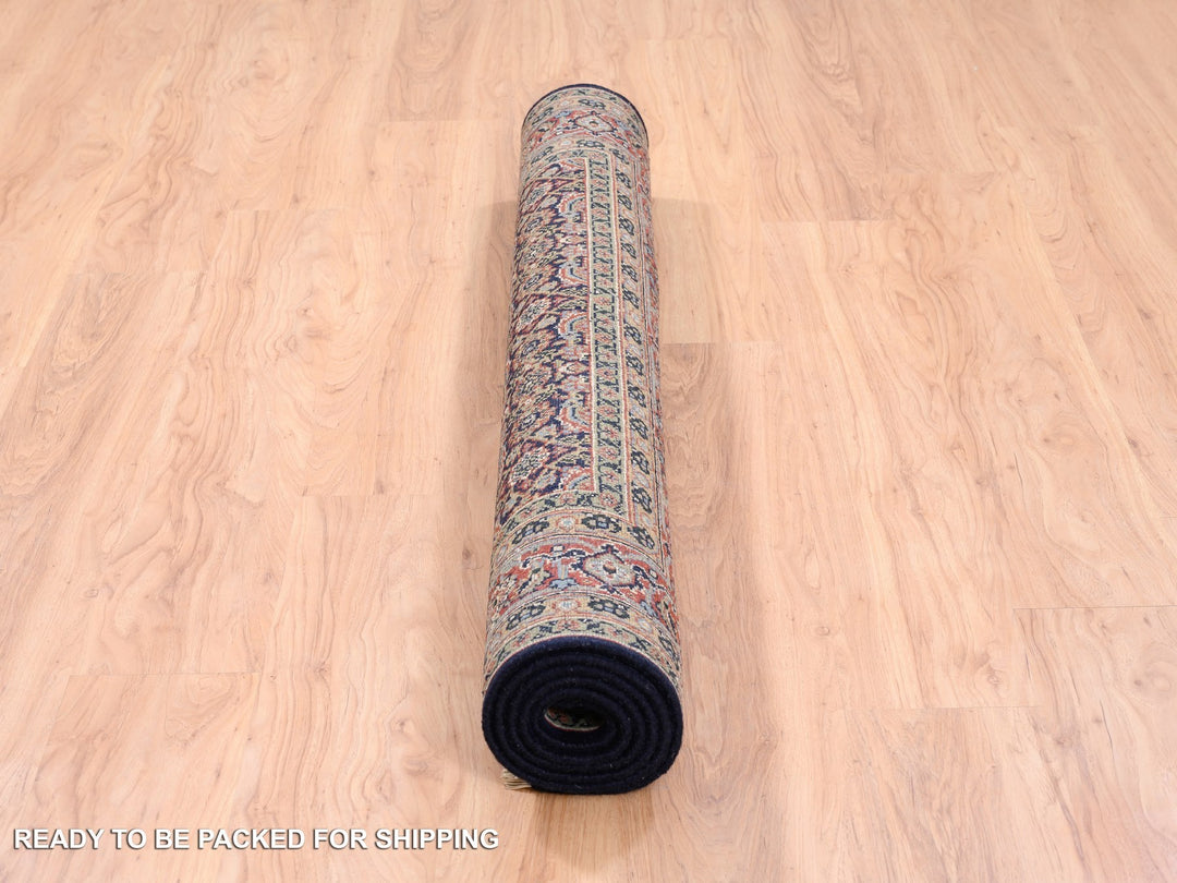 5'1" x 7'1" New Hand Knotted Black Wool & Silk Rectangle Oriental Rug - MOA10262342