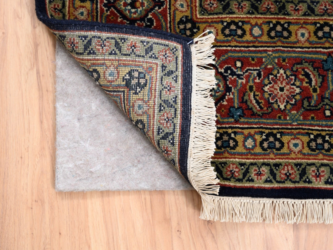 5'1" x 7'1" New Hand Knotted Black Wool & Silk Rectangle Oriental Rug - MOA10262343