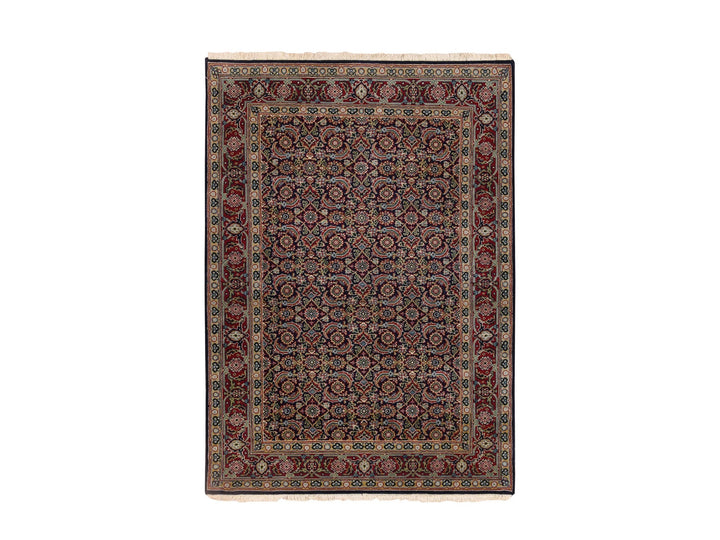 4'0" x 6'0" New Hand Knotted Black Wool & Silk Rectangle Oriental Rug - MOA10262345