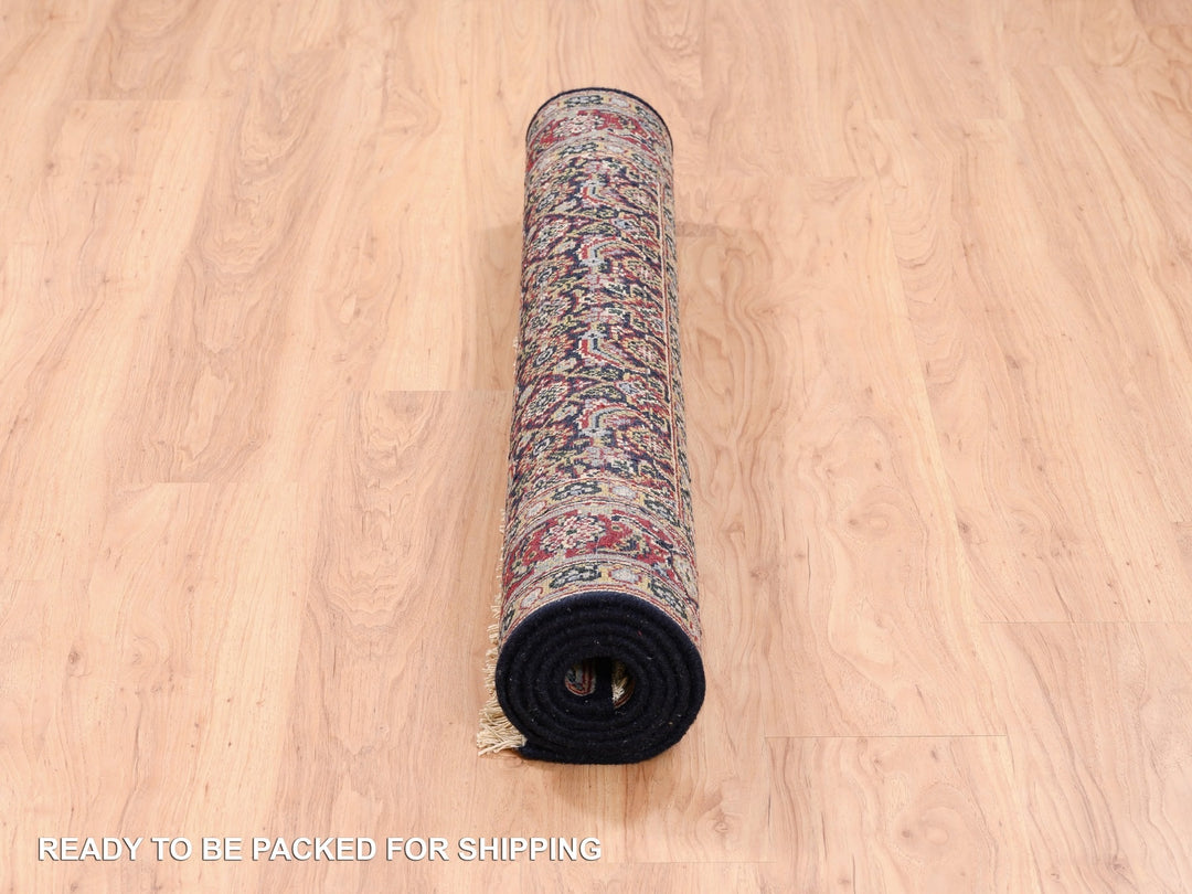 4'0" x 6'0" New Hand Knotted Black Wool & Silk Rectangle Oriental Rug - MOA10262345