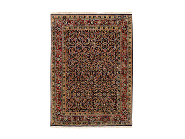4'0" x 6'0" New Hand Knotted Black Wool & Silk Rectangle Oriental Rug - MOA10262346