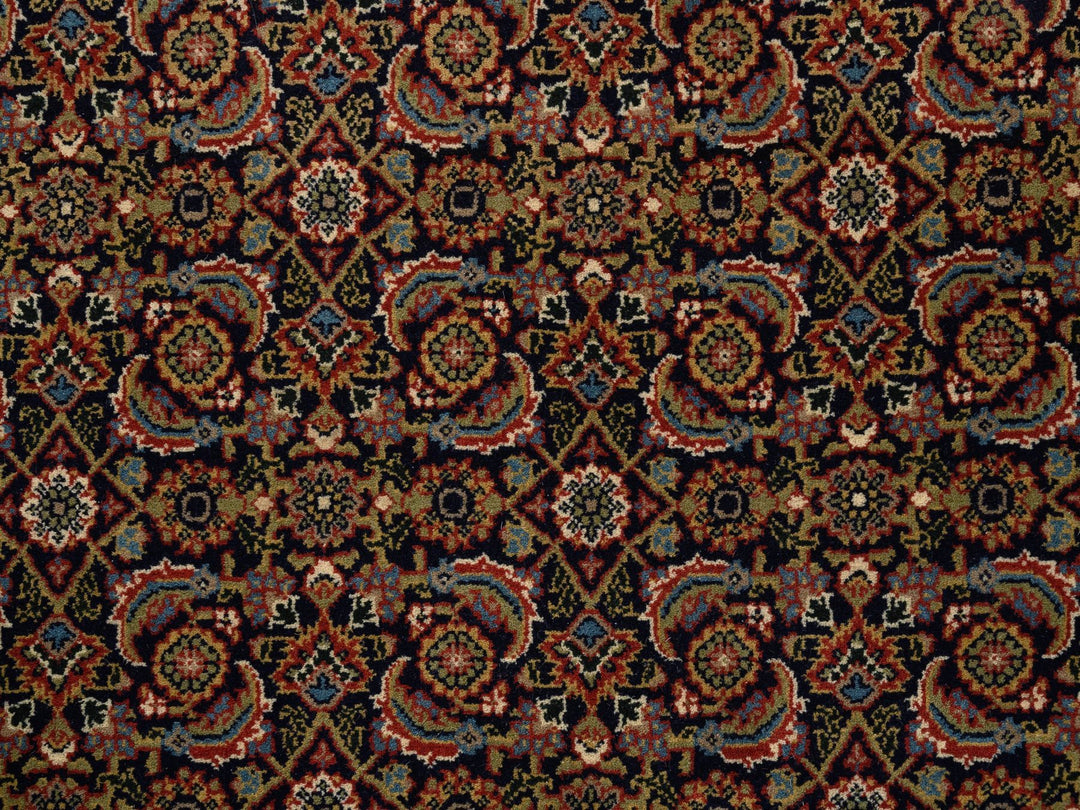 5'9" x 5'9" New Hand Knotted Black Wool & Silk Round Oriental Rug - MOA10262349