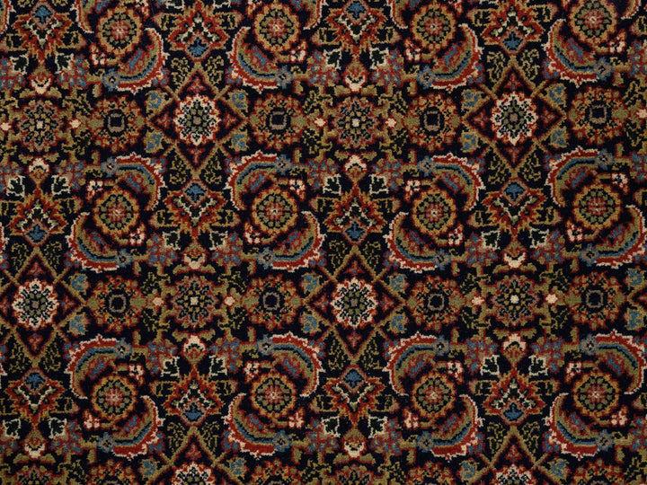 5'9" x 5'9" New Hand Knotted Black Wool & Silk Round Oriental Rug - MOA10262349