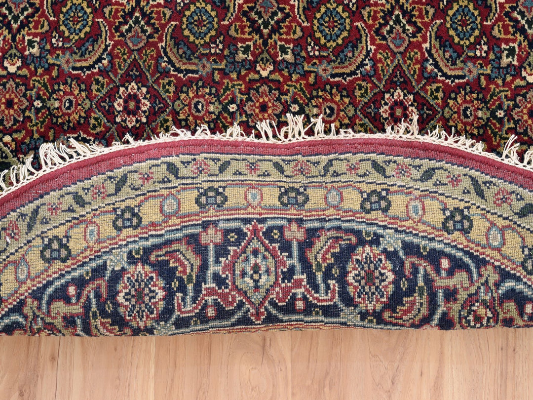 6'0" x 6'1" New Hand Knotted Red Wool & Silk Round Oriental Rug - MOA10262350