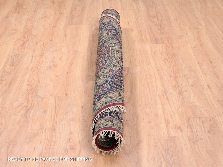 6'0" x 6'1" New Hand Knotted Red Wool & Silk Round Oriental Rug - MOA10262350
