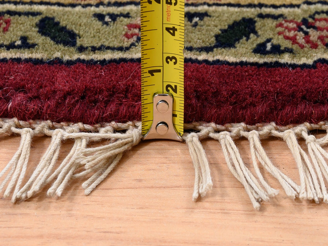 6'0" x 6'1" New Hand Knotted Red Wool & Silk Round Oriental Rug - MOA10262350