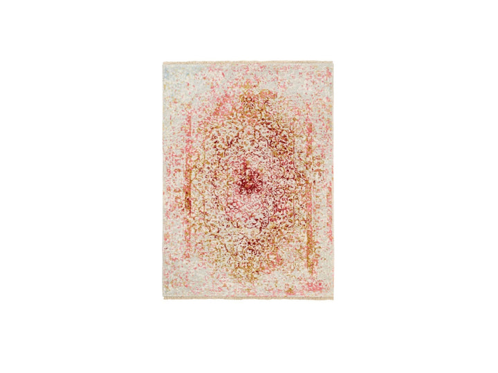 3'0" x 5'0" New Hand Knotted Pink Wool & Silk Rectangle Oriental Rug - MOA10262371