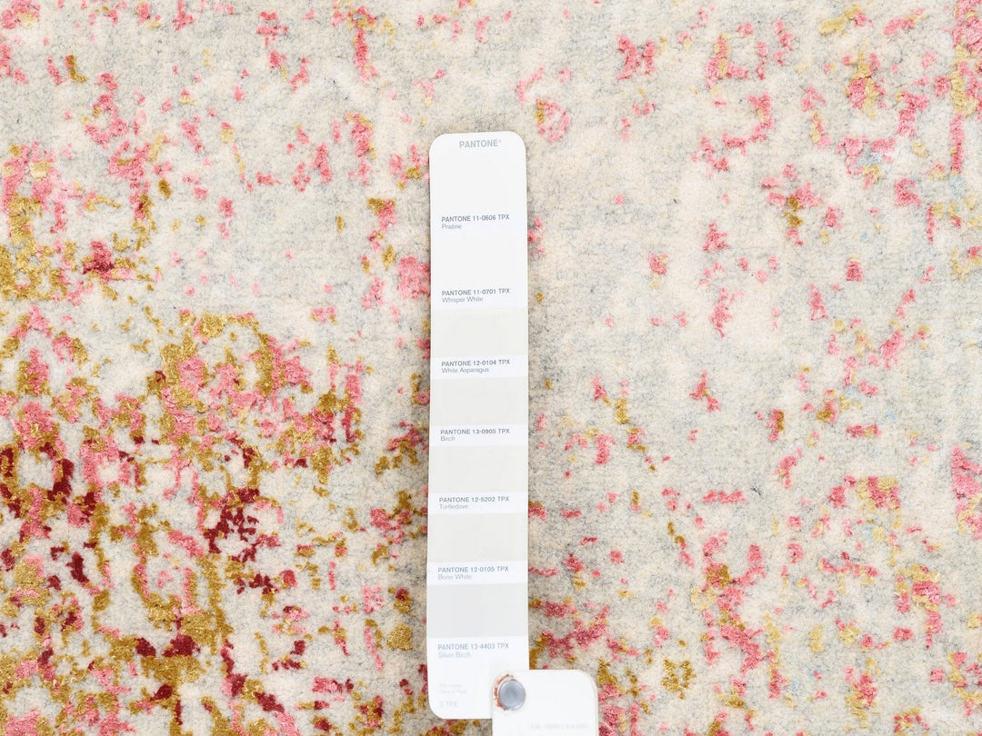 3'0" x 5'0" New Hand Knotted Pink Wool & Silk Rectangle Oriental Rug - MOA10262371