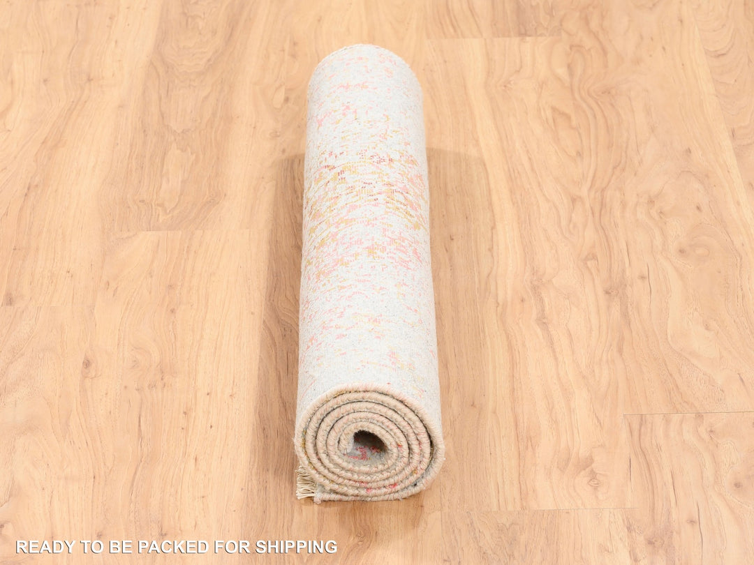 3'0" x 5'0" New Hand Knotted Pink Wool & Silk Rectangle Oriental Rug - MOA10262371