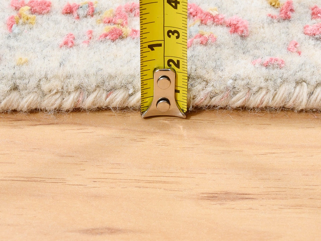 3'1" x 4'10" New Hand Knotted Pink Wool & Pure Silk Rectangle Oriental Rug - MOA10262372