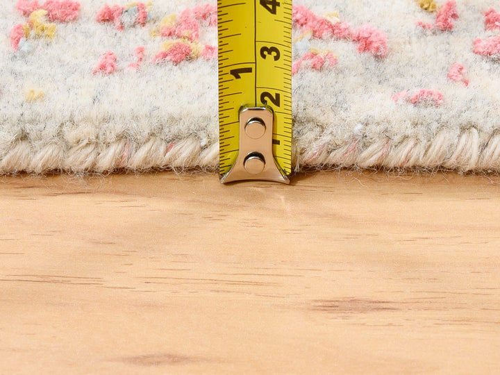 3'1" x 4'10" New Hand Knotted Pink Wool & Pure Silk Rectangle Oriental Rug - MOA10262372