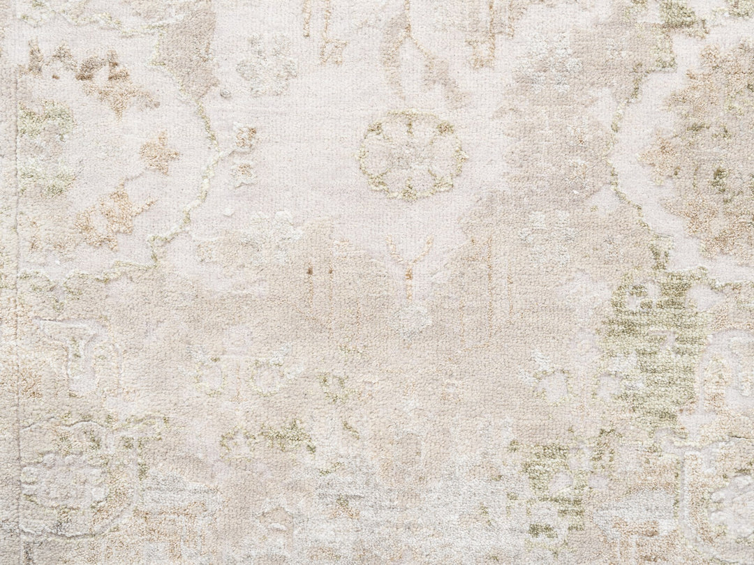 3'0" x 5'0" New Hand Knotted Beige Wool & Silk Rectangle Oriental Rug - MOA10262431