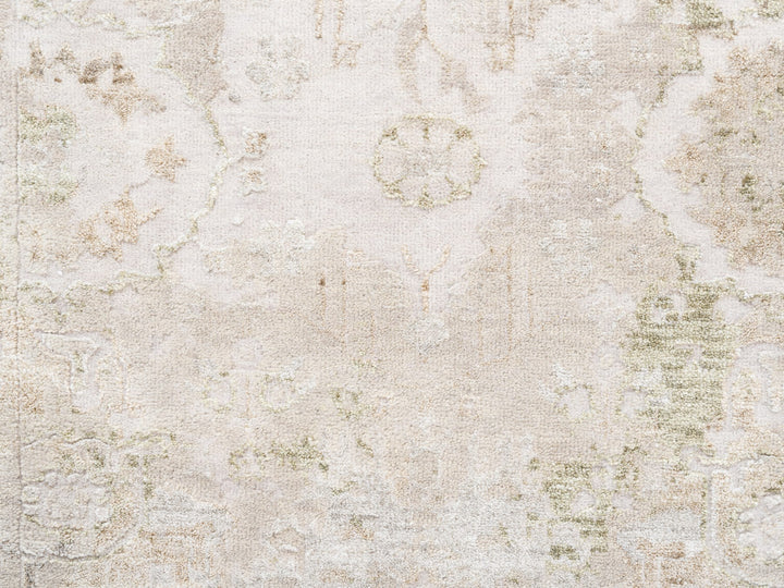 3'0" x 5'0" New Hand Knotted Beige Wool & Silk Rectangle Oriental Rug - MOA10262431