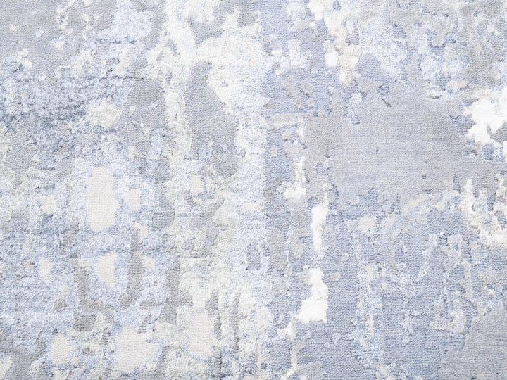 3'1" x 5'1" New Hand Knotted Grey Wool & Silk Rectangle Oriental Rug - MOA10262435