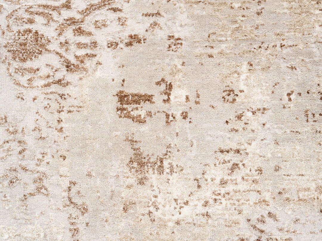 2'9" x 10'0" New Hand Knotted Beige Wool & Silk Runner Oriental Rug - MOA10262437