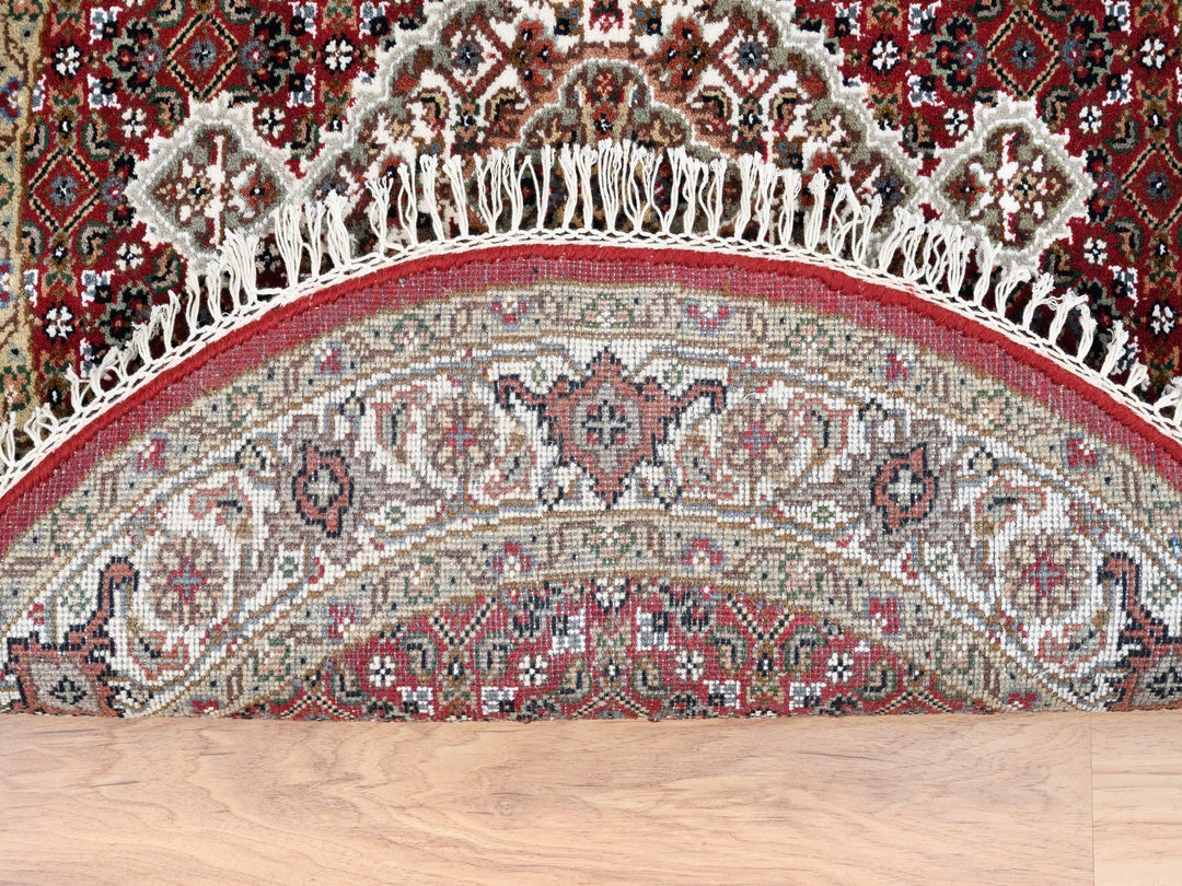 3'4" x 3'4" New Hand Knotted Red Wool Round Oriental Rug - MOA10262455