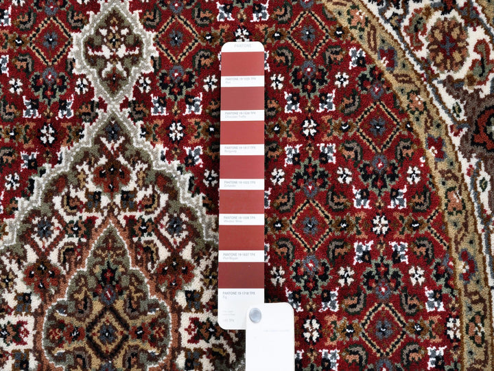 3'4" x 3'4" New Hand Knotted Red Wool Round Oriental Rug - MOA10262455