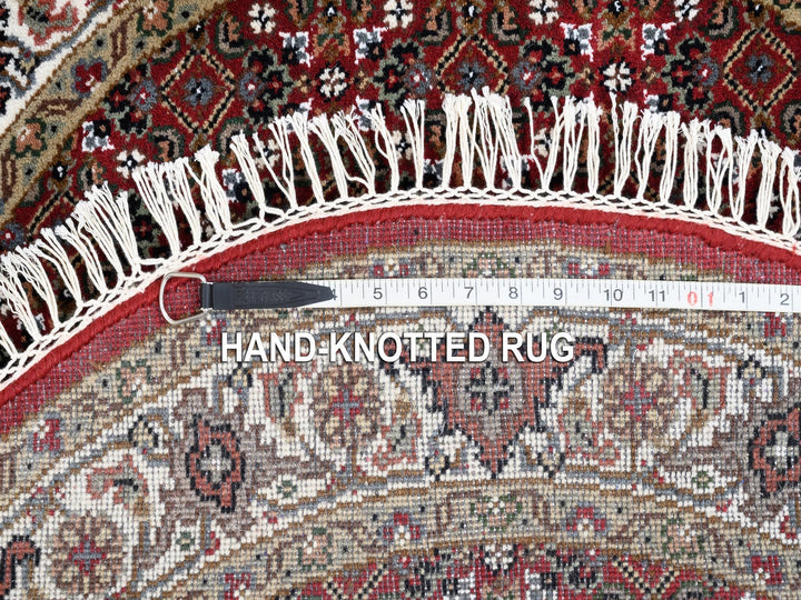 3'4" x 3'4" New Hand Knotted Red Wool Round Oriental Rug - MOA10262455