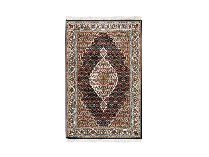 3'10" x 6'0" New Hand Knotted Black Wool Rectangle Oriental Rug - MOA10262488