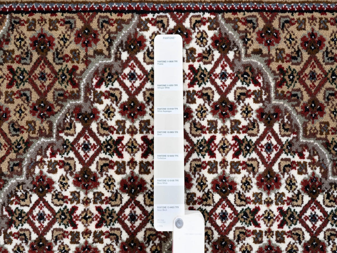 4'0" x 6'0" New Hand Knotted Ivory Wool Rectangle Oriental Rug - MOA10262490