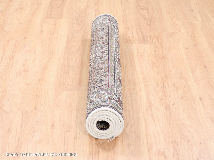 4'0" x 6'0" New Hand Knotted Ivory Wool Rectangle Oriental Rug - MOA10262490