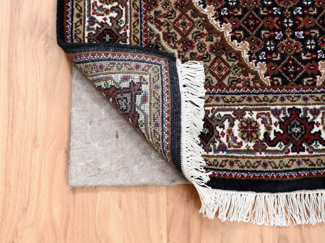 3'2" x 5'4" New Hand Knotted Black Wool Rectangle Oriental Rug - MOA10262491