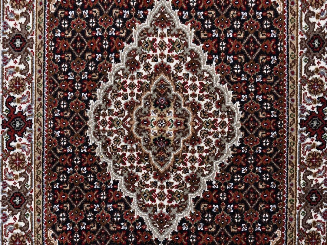 3'2" x 5'4" New Hand Knotted Black Wool Rectangle Oriental Rug - MOA10262491