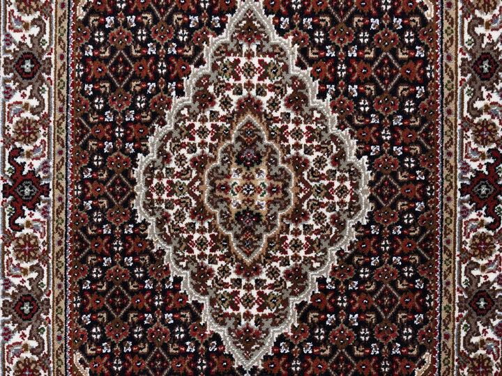 3'2" x 5'4" New Hand Knotted Black Wool Rectangle Oriental Rug - MOA10262491