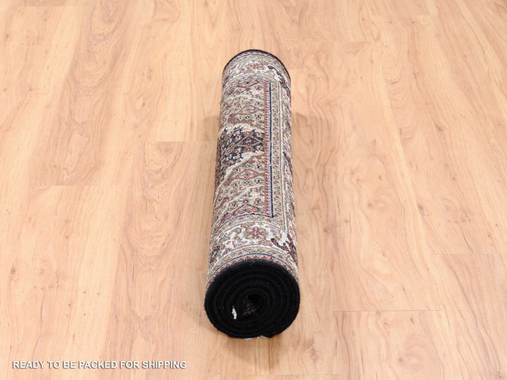 3'2" x 5'4" New Hand Knotted Black Wool Rectangle Oriental Rug - MOA10262491