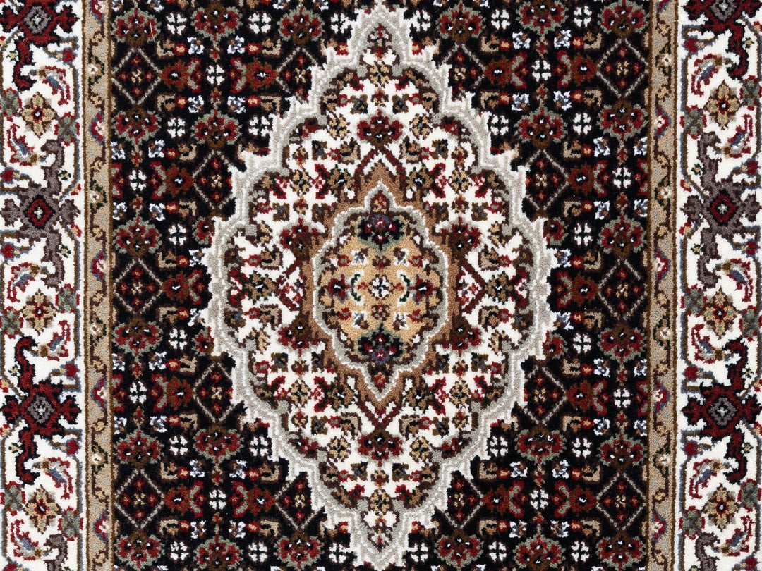 2'7" x 10'0" New Hand Knotted Black Wool Runner Oriental Rug - MOA10262503
