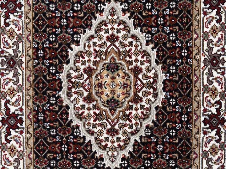 2'7" x 10'0" New Hand Knotted Black Wool Runner Oriental Rug - MOA10262503