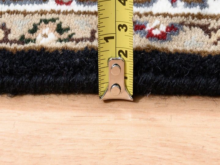 2'7" x 10'0" New Hand Knotted Black Wool Runner Oriental Rug - MOA10262503