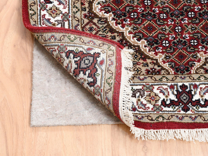 2'6" x 16'3" New Hand Knotted Red Wool & Silk Runner Oriental Rug - MOA10262509