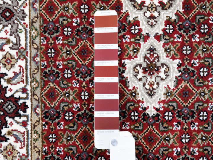 2'6" x 16'3" New Hand Knotted Red Wool & Silk Runner Oriental Rug - MOA10262509