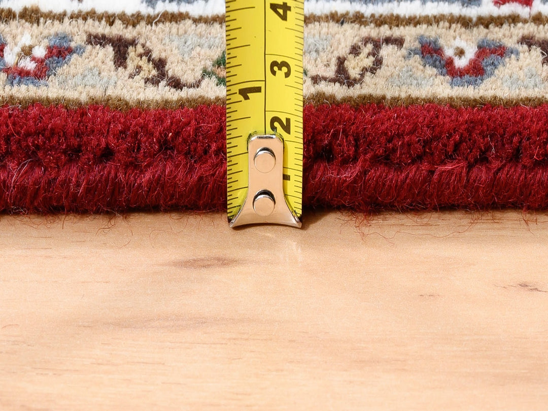 2'6" x 16'3" New Hand Knotted Red Wool & Silk Runner Oriental Rug - MOA10262509