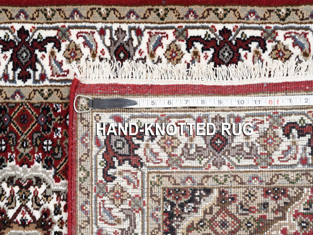 2'6" x 16'3" New Hand Knotted Red Wool & Silk Runner Oriental Rug - MOA10262509