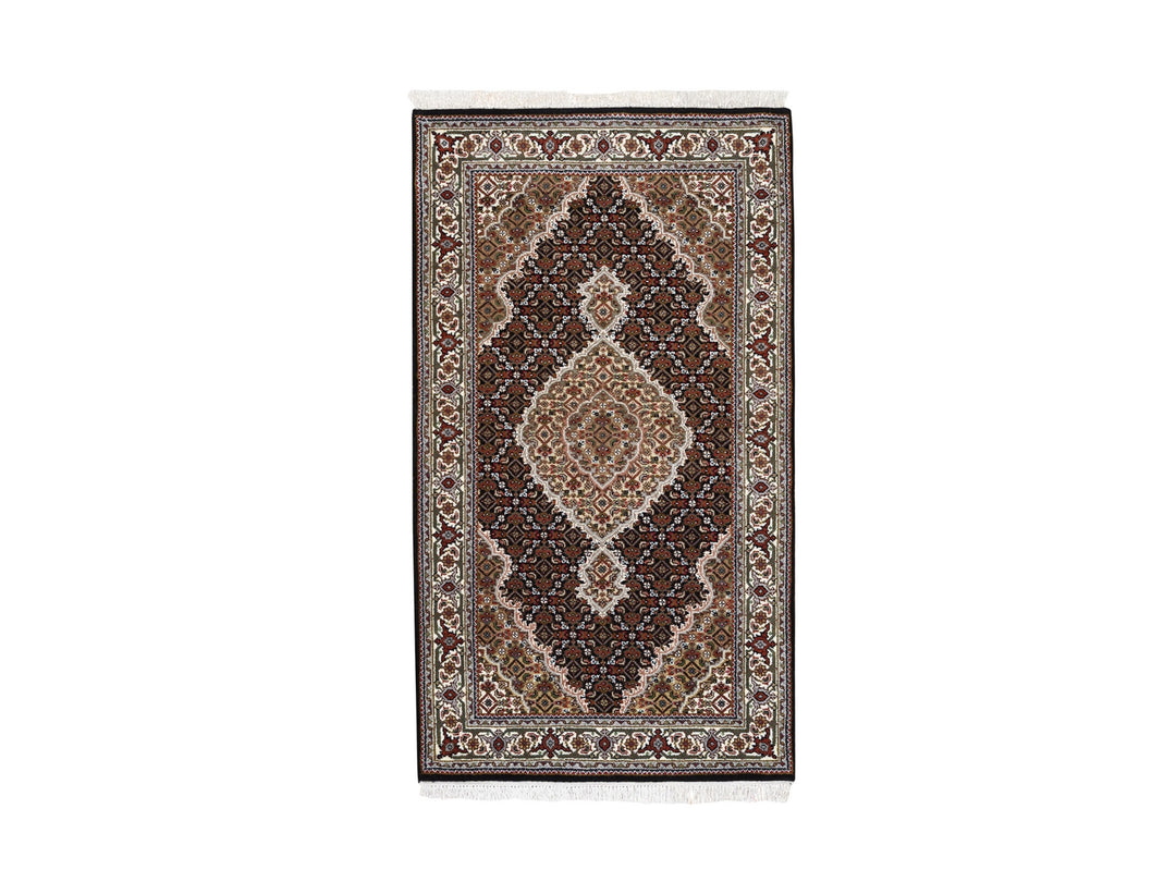 3'2" x 5'6" New Hand Knotted Black Wool Rectangle Oriental Rug - MOA10262533