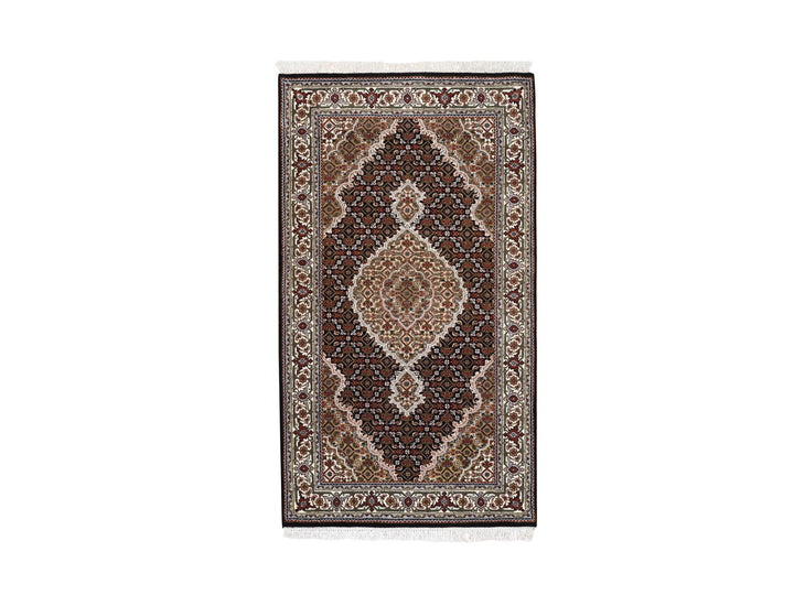3'2" x 5'6" New Hand Knotted Black Wool Rectangle Oriental Rug - MOA10262533