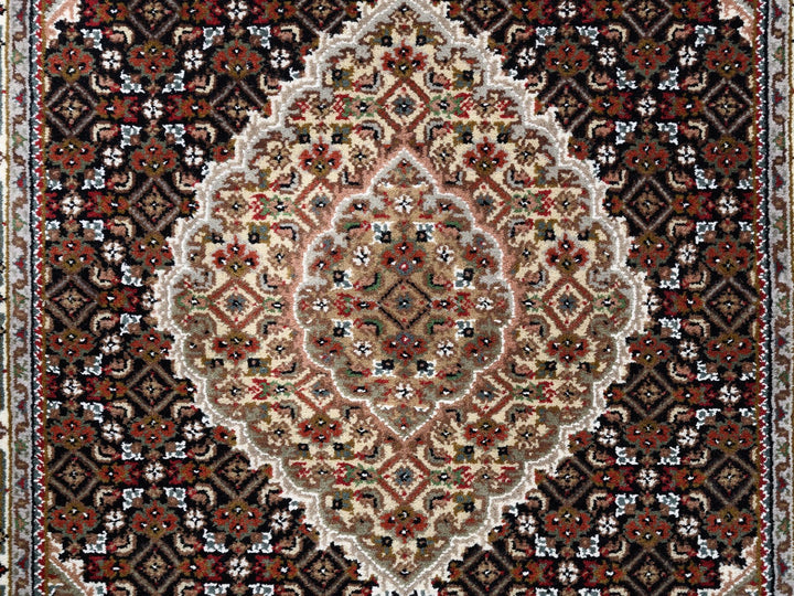3'2" x 5'6" New Hand Knotted Black Wool Rectangle Oriental Rug - MOA10262533