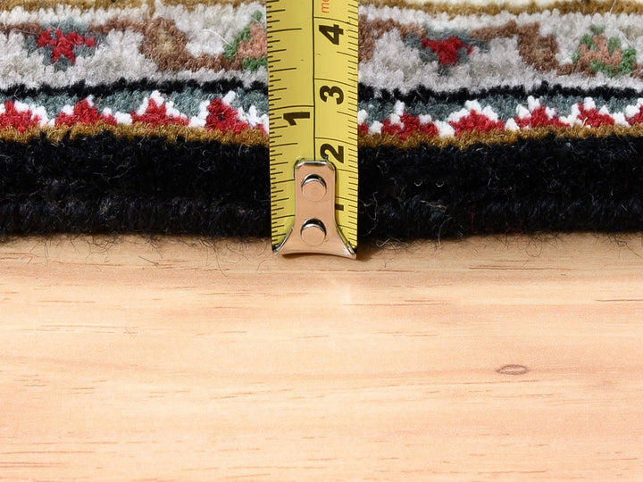 3'2" x 5'6" New Hand Knotted Black Wool Rectangle Oriental Rug - MOA10262533