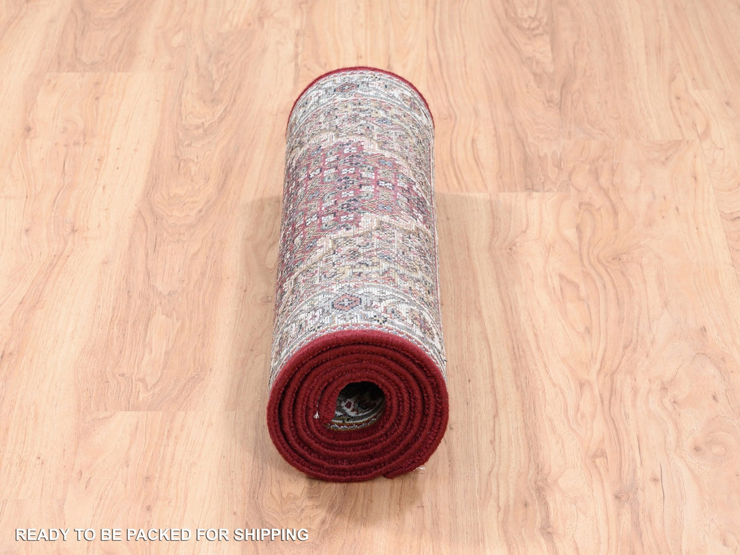 2'7" x 6'8" New Hand Knotted Red Wool Runner Oriental Rug - MOA10262537