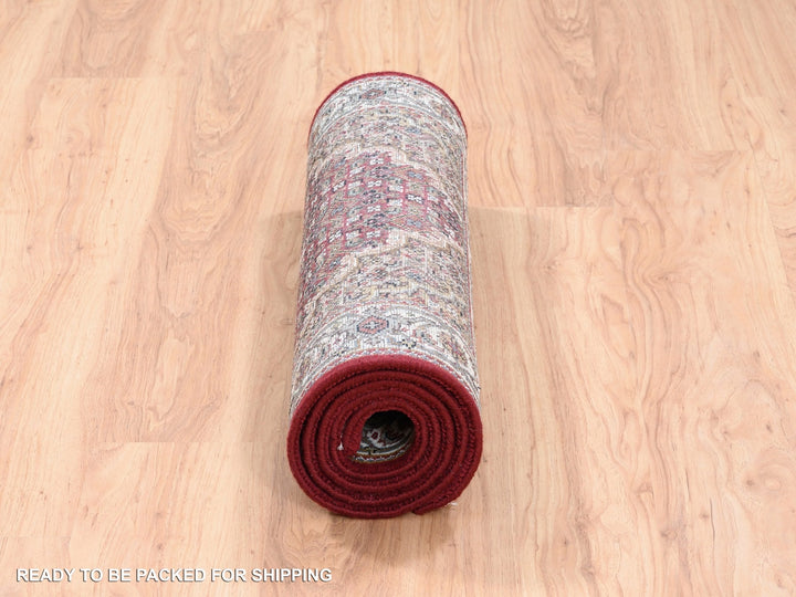 2'7" x 6'8" New Hand Knotted Red Wool Runner Oriental Rug - MOA10262537