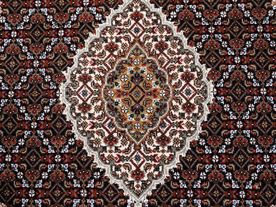 5'0" x 5'0" New Hand Knotted Black Wool Square Oriental Rug - MOA10262543