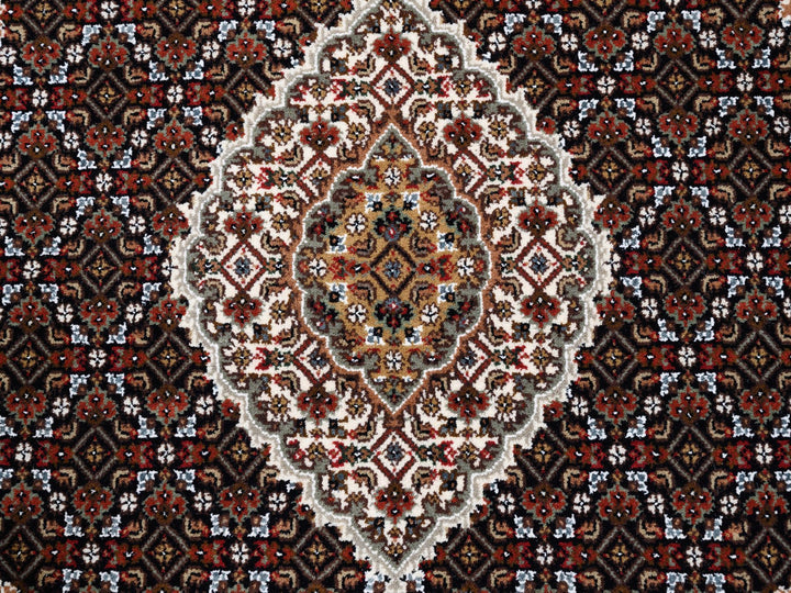 5'0" x 5'0" New Hand Knotted Black Wool Square Oriental Rug - MOA10262543