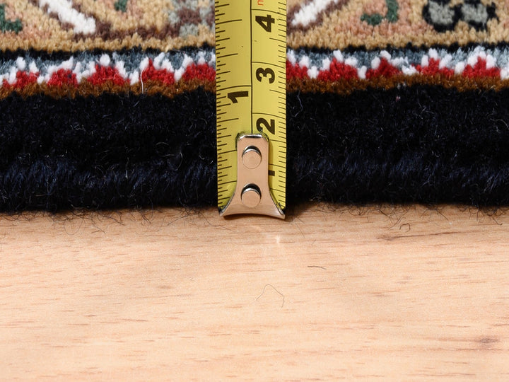 5'0" x 5'0" New Hand Knotted Black Wool Square Oriental Rug - MOA10262543