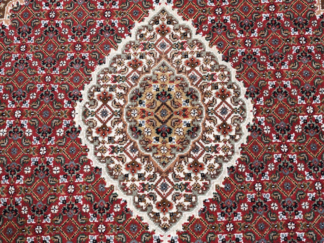 5'0" x 5'0" New Hand Knotted Red Wool Square Oriental Rug - MOA10262553