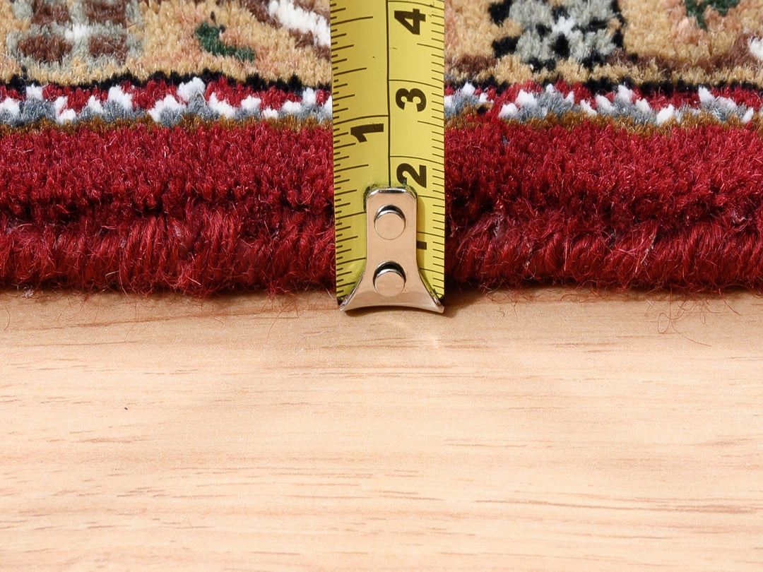 5'0" x 5'0" New Hand Knotted Red Wool Square Oriental Rug - MOA10262553