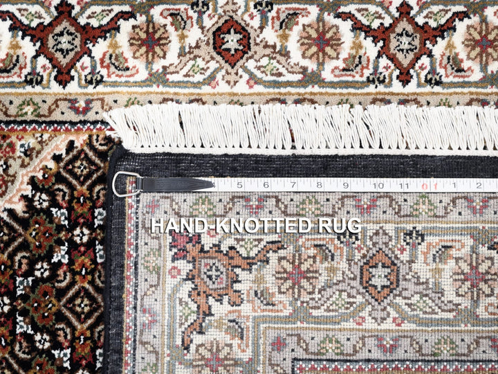 4'2" x 6'1" New Hand Knotted Black Wool & Silk Rectangle Oriental Rug - MOA10262569