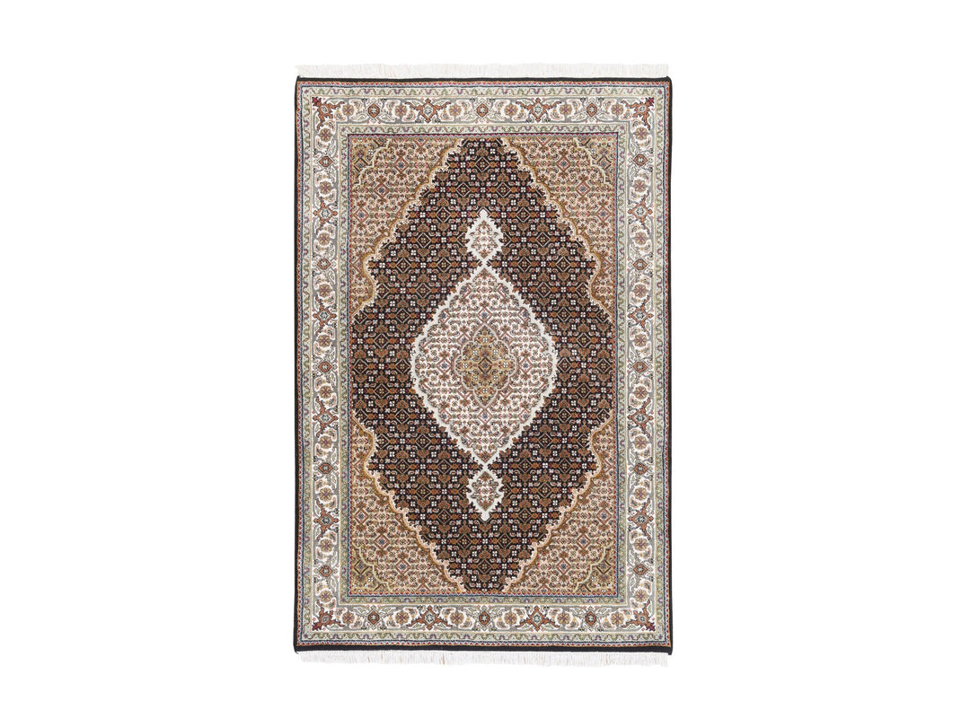 3'10" x 6'0" New Hand Knotted Black Wool Rectangle Oriental Rug - MOA10262619